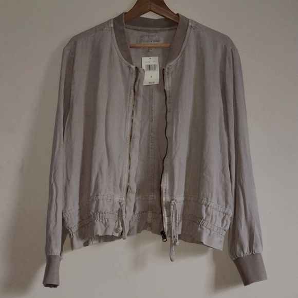 Lucky Brand * Linen Blend * Bomber Jacket *  Medium * Lagenlook - Picture 2 of 7